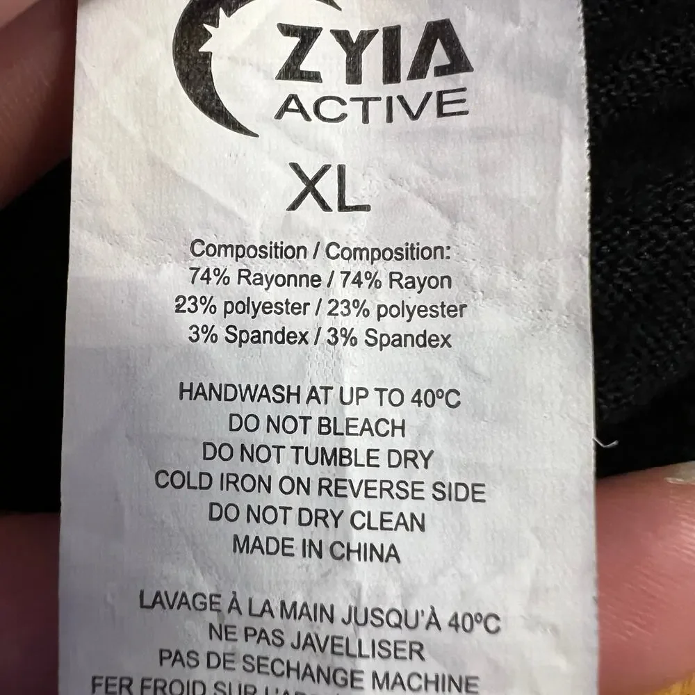 Zyia Cardigan Sweater Womens XL Black Pockets